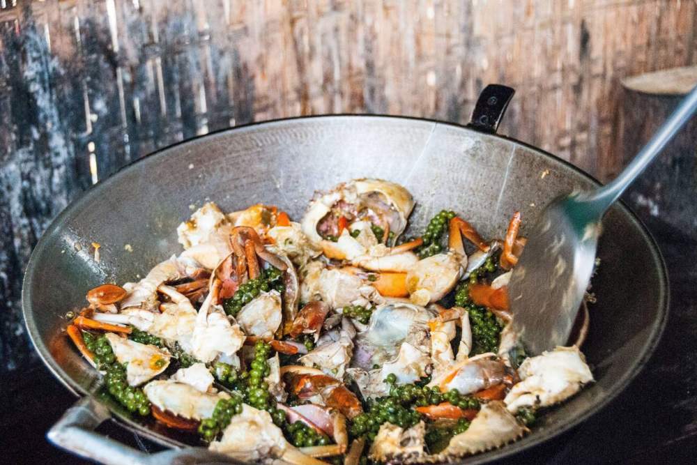 סרטן בתיבול פלפל ירוק טרי